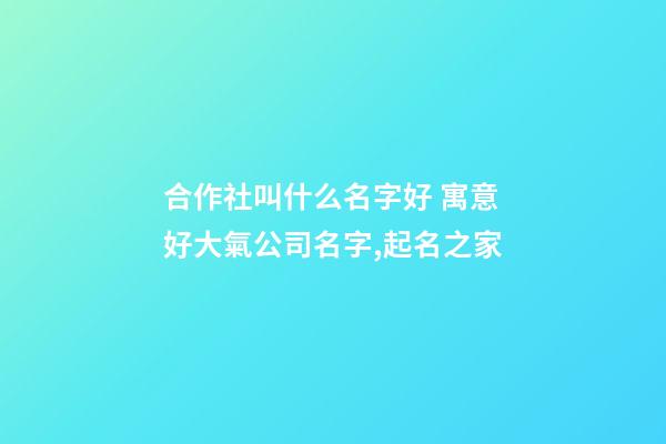 合作社叫什么名字好 寓意好大氣公司名字,起名之家-第1張-公司起名-玄機派
